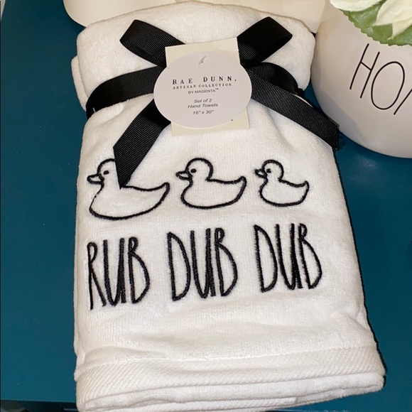 Rae Dunn Other - Rae Dunn RUB DUB DUB Ducky Hand Towel Set